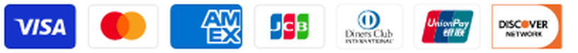 VISA / Mastercard / American Express / JCB / Diners Club / UnionPay / Discover